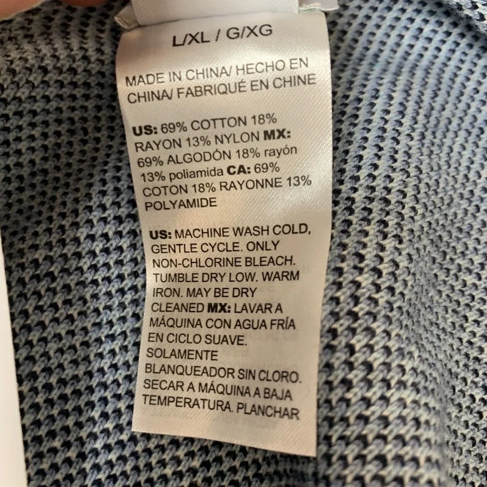 Chico's Ruana Womens L/XL Blue New Drama Abstract Colorblock Wrap 570318334